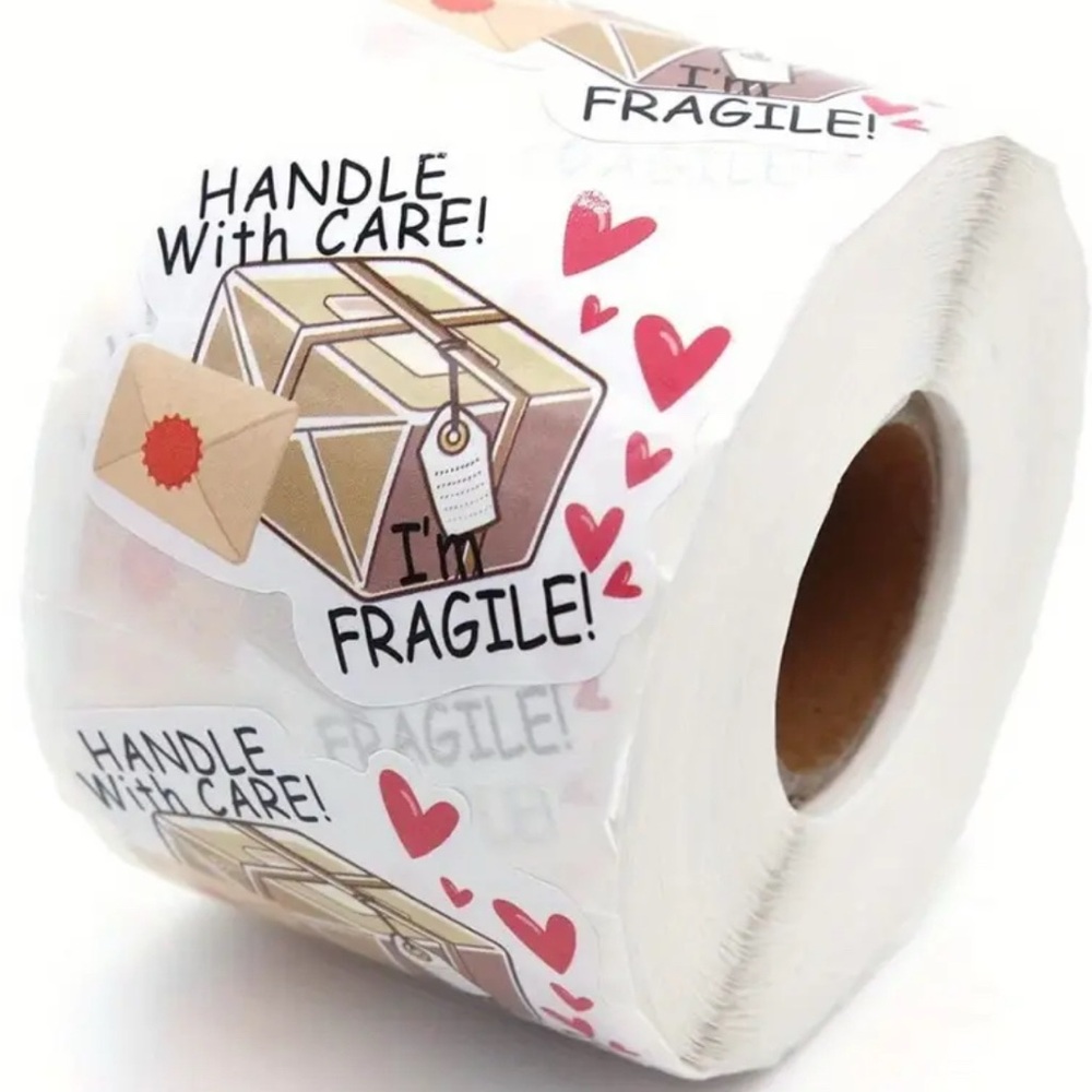 Handle With Care Fragile Stickers 500 per roll